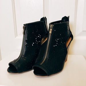 Pleather cut out wedges